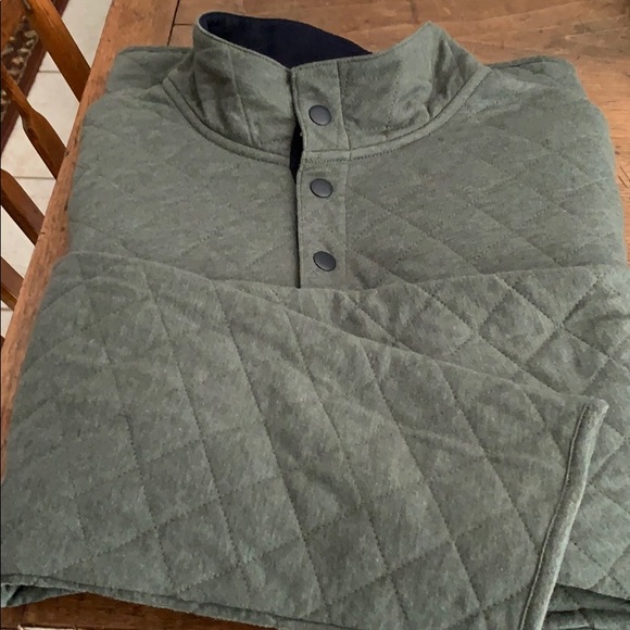 Olive green quilted pullover - Picture 1 of 5